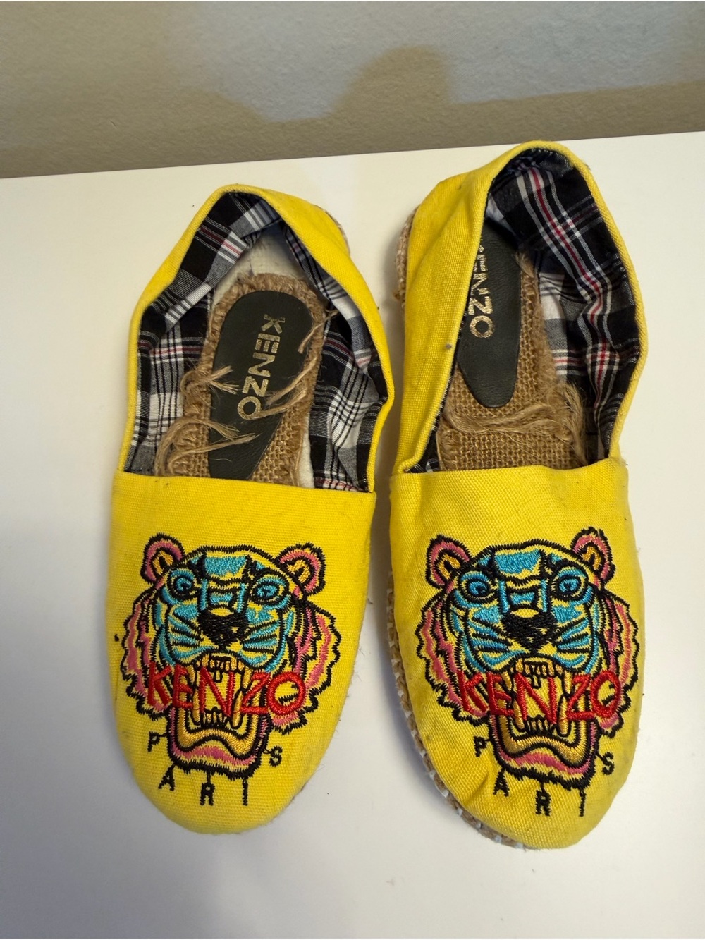 Kenzo Yellow Embroidered Tiger Espadrilles